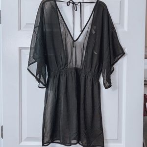 ASOS Black Open Back Sheer Coverup